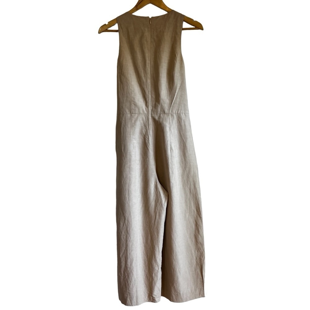 Club Monaco Beige Sleeveless Linen Blend Jumpsuit - Picture 10 of 16